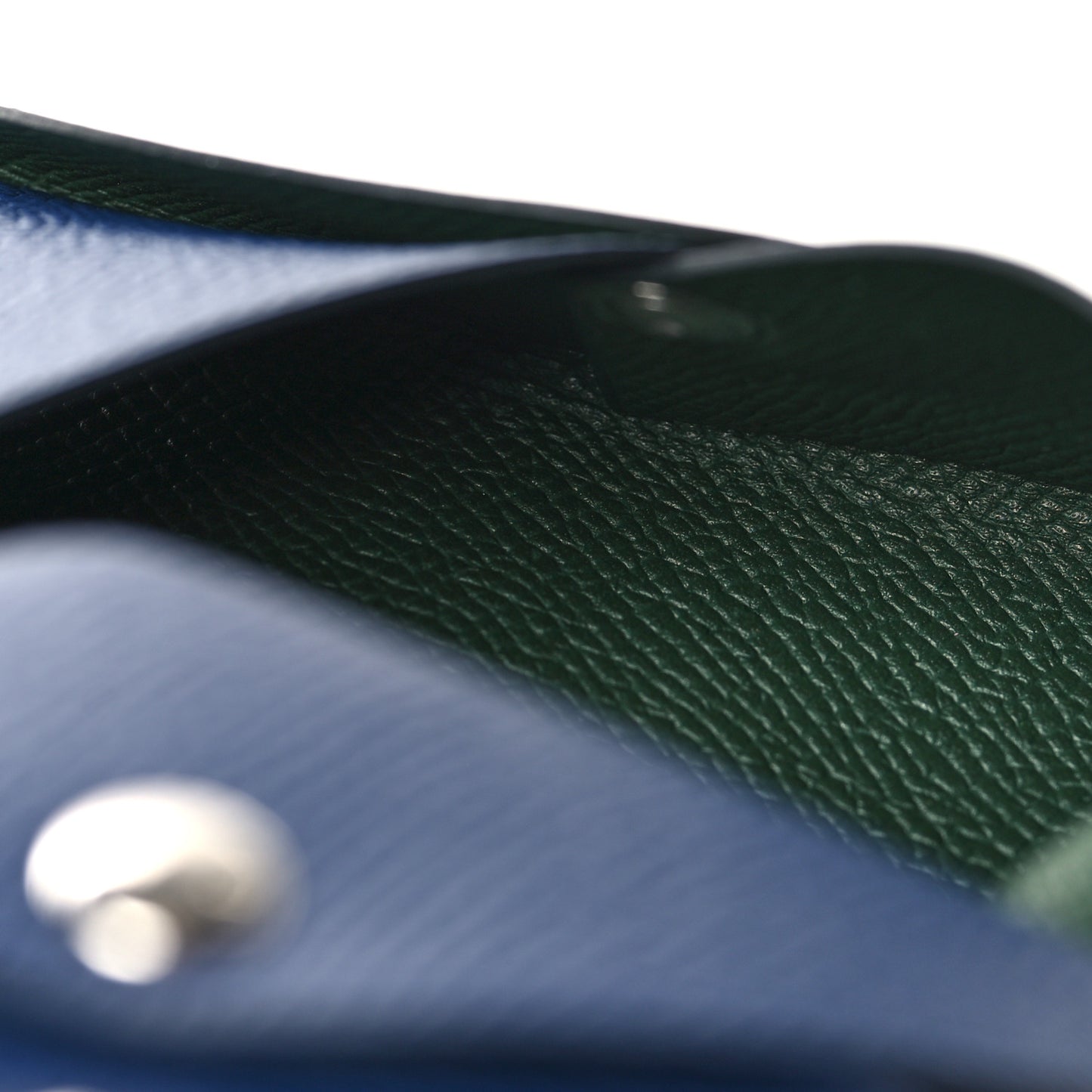 Epsom Verso Calvi Duo Card Case Bleu Saphir Vert Cypress