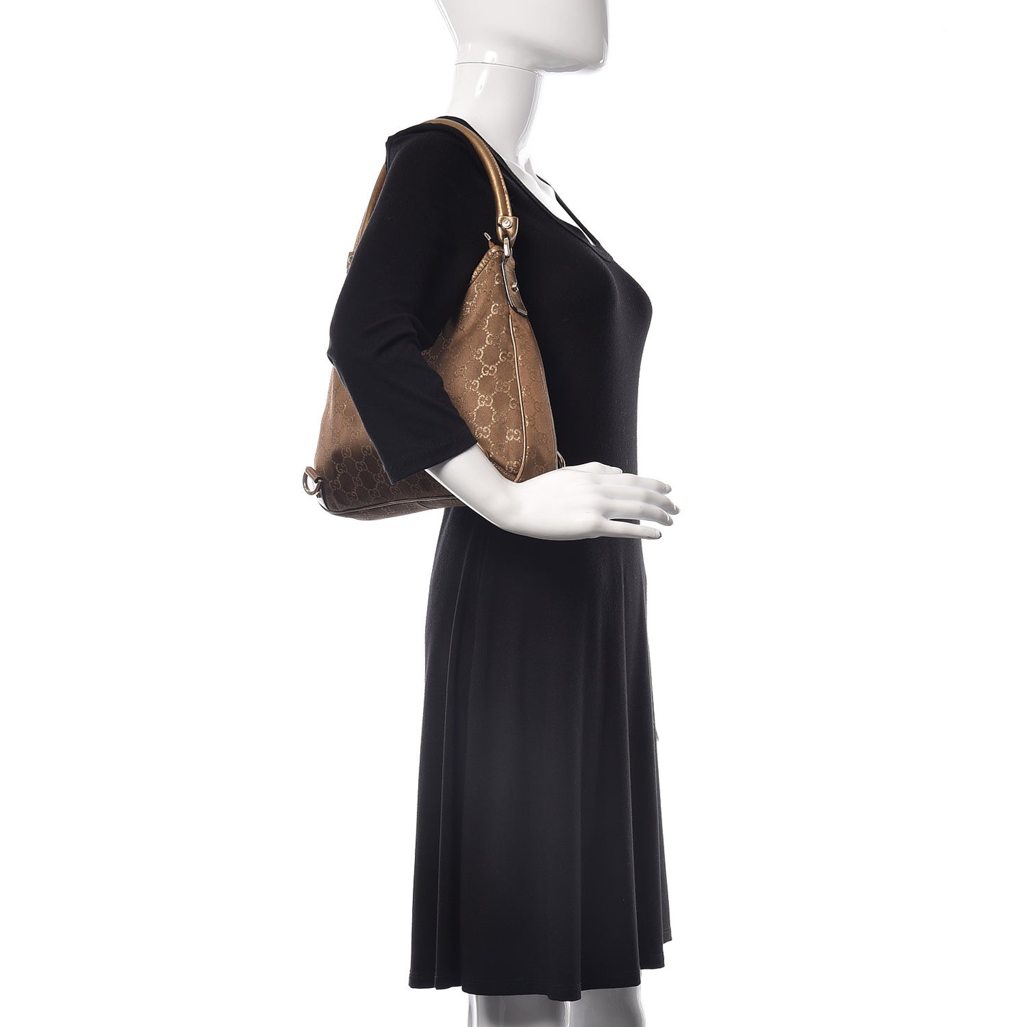 Satin Monogram Medium Abbey D Hobo Bronze