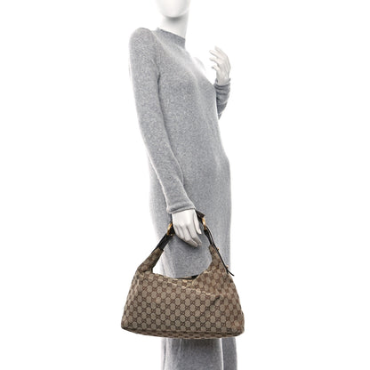 Gucci Monogram Medium Horsebit Chain Hobo Dark Brown 2 of 11