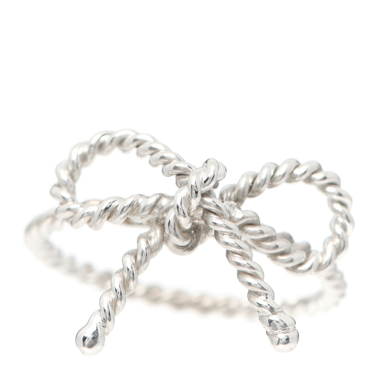 Sterling Silver Textured Twist Bow Ring 49 5