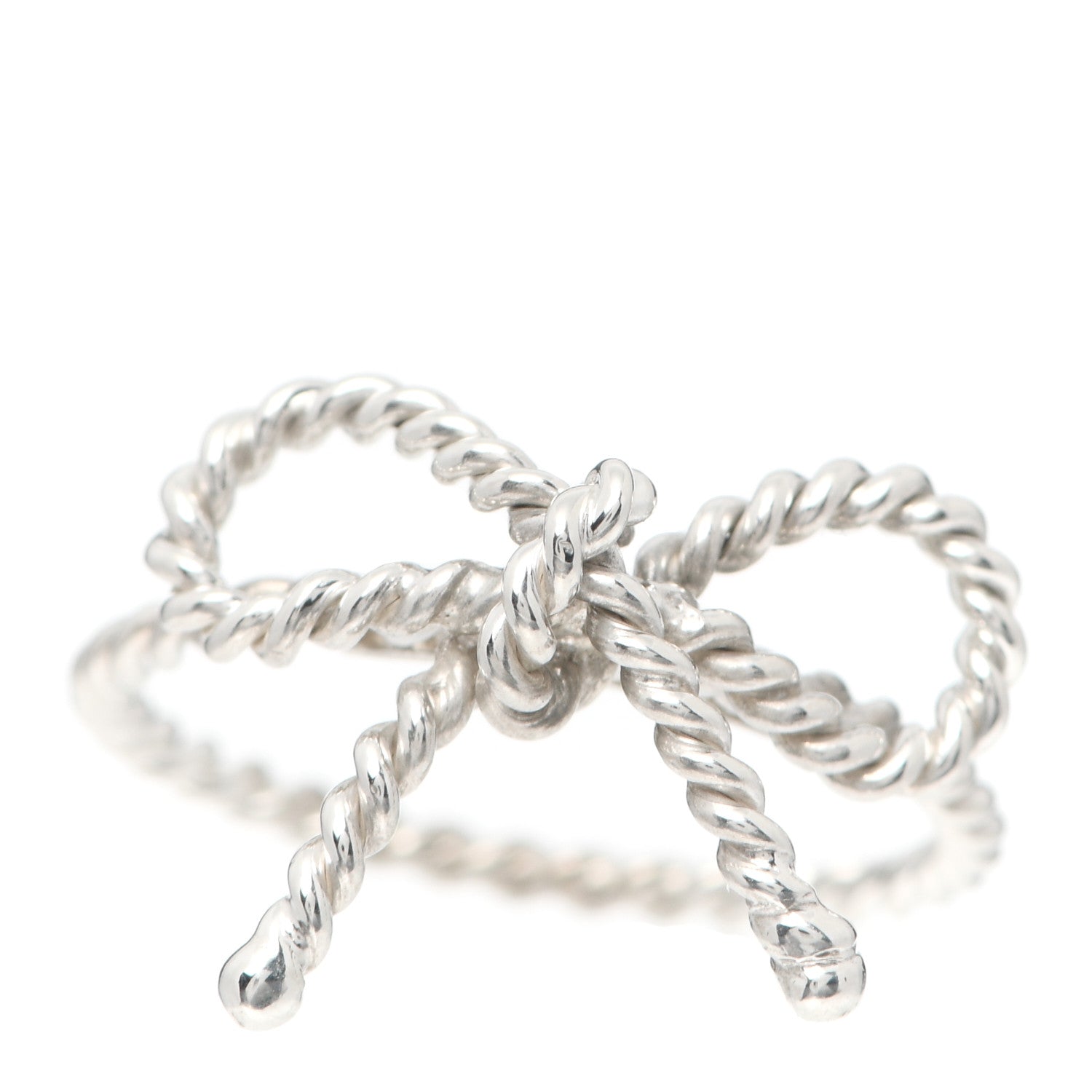 Tiffany Sterling Silver Textured Twist Bow Ring 49 5 1 of 6