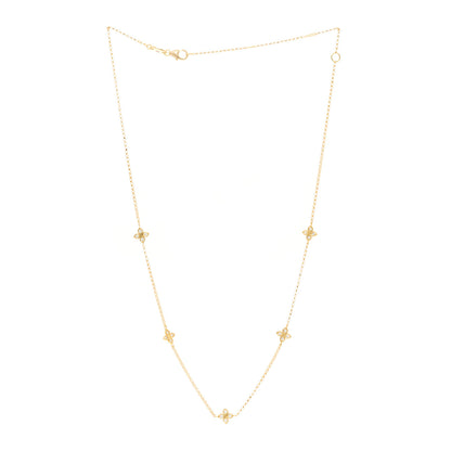 Roberto Coin 18K Yellow Gold Diamond Love in Verona Flower Five Station Flower Necklace 3 of 4
