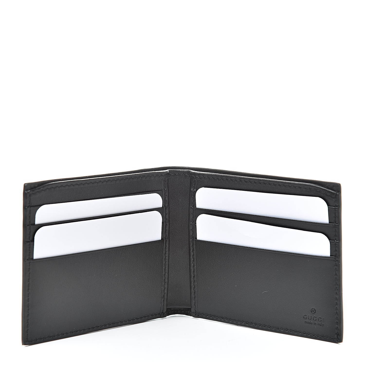 Gucci Plutone Calfskin Logo Bi-Fold Wallet Black 5 of 7