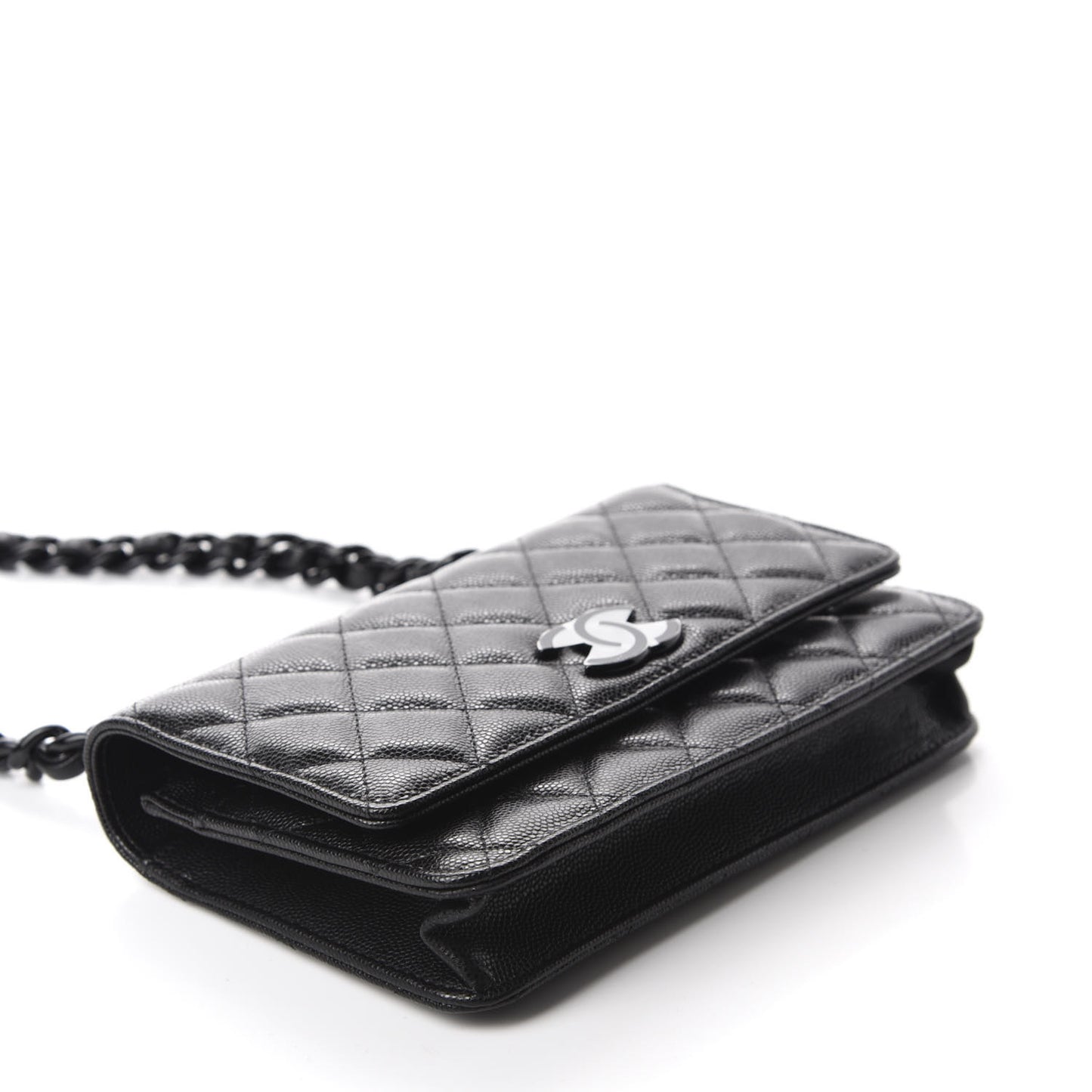 Caviar Quilted My Everything Wallet On Chain WOC Black