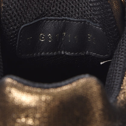 Chanel Metallic Fabric Calfskin Womens CC Sneakers 36 Golden Brown 7 of 9