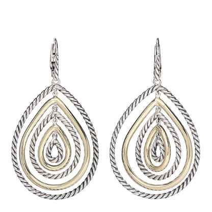 David Yurman Sterling Silver 14K Yellow Gold Mobile Drop Earrings 1 of 4