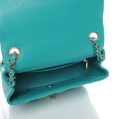 Chanel Caviar Quilted Mini Square Flap Turquoise 5 of 8