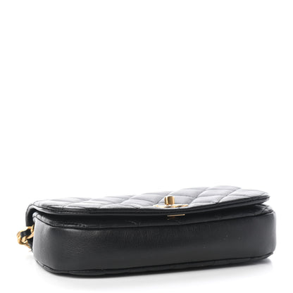 Chanel Calfskin Quilted Coco Mail Clutch With Chain Black 4 of 10