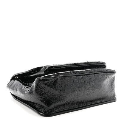 Saint Laurent Crinkled Calfskin Matelasse Monogram Medium Niki Chain Satchel Black 4 of 10