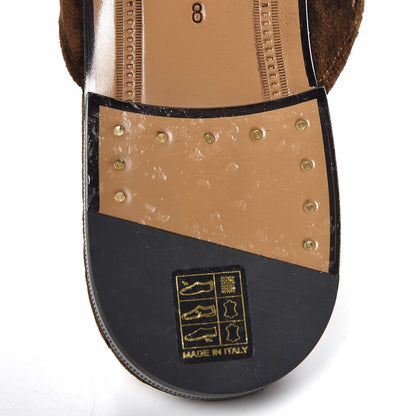 Gucci Velvet GG Monogram Mens Princetown Slippers 8 Brown 8 of 9