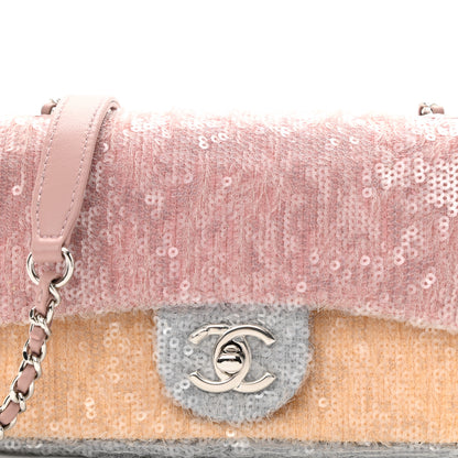 Chanel Sequin Mini Waterfall Flap Pink Blue Yellow 8 of 11