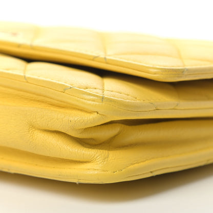 Chanel Lambskin Quilted Wallet on Chain WOC Yellow 9 of 13