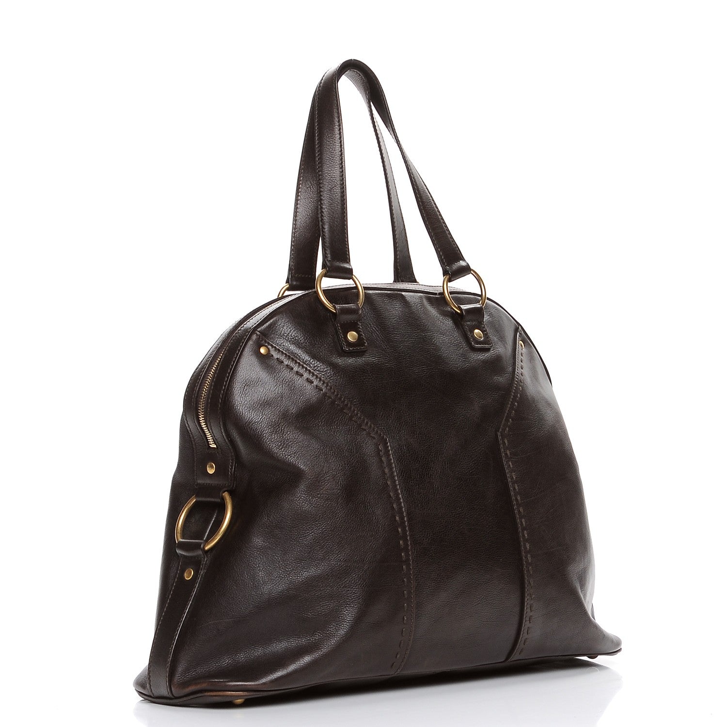 Saint Laurent Calfskin Oversized Muse Brown 3 of 8