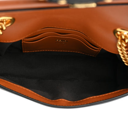 Fendi Nappa Apolo Bi-Color Mini Chain Baguette Brandy Black 4 of 10