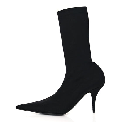 Balenciaga Matte Spandex Extreme Pointed Toe Knife 80mm Ankle Boots 37 Black 1 of 7