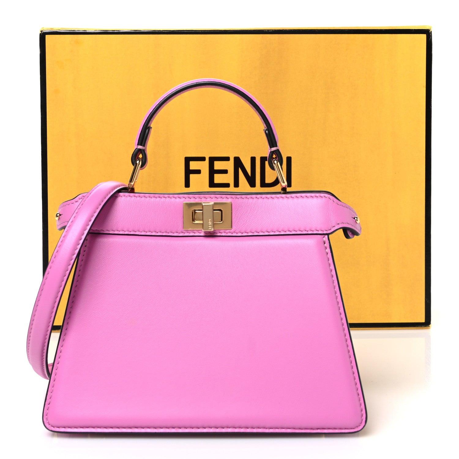 Fendi Shiny Nappa Petite Peekaboo I SEE U Satchel Rosa 10 of 10