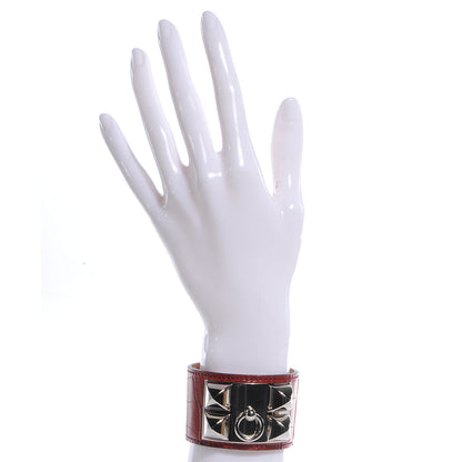 Hermes Matte Alligator Collier De Chien CDC Bracelet Rouge H Small 2 of 6
