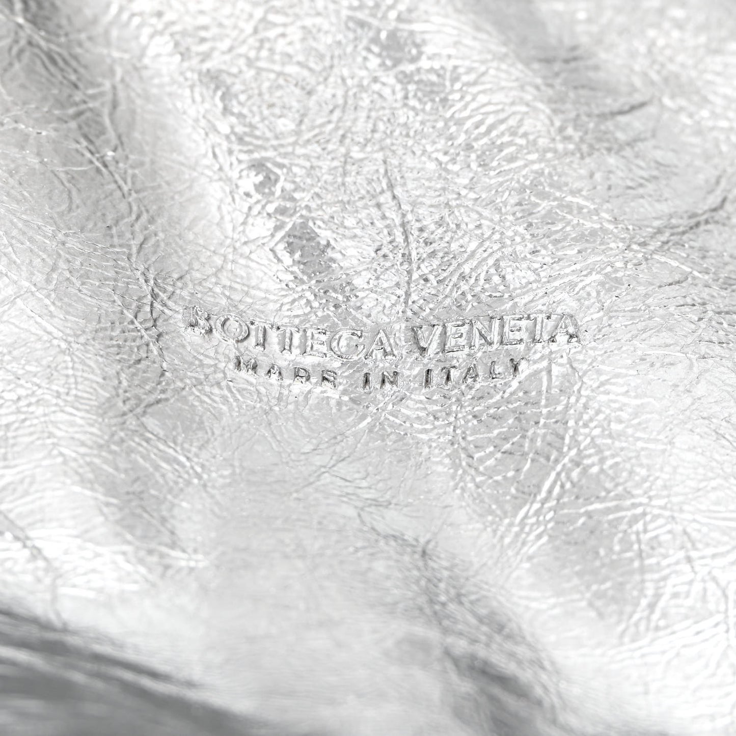 Metallic Nappa Intrecciato Medium Turn Pouch Silver