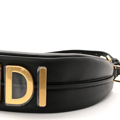 Fendi Vitello Grace Matte Small Fendigraphy Hobo Bag Black 10 of 10