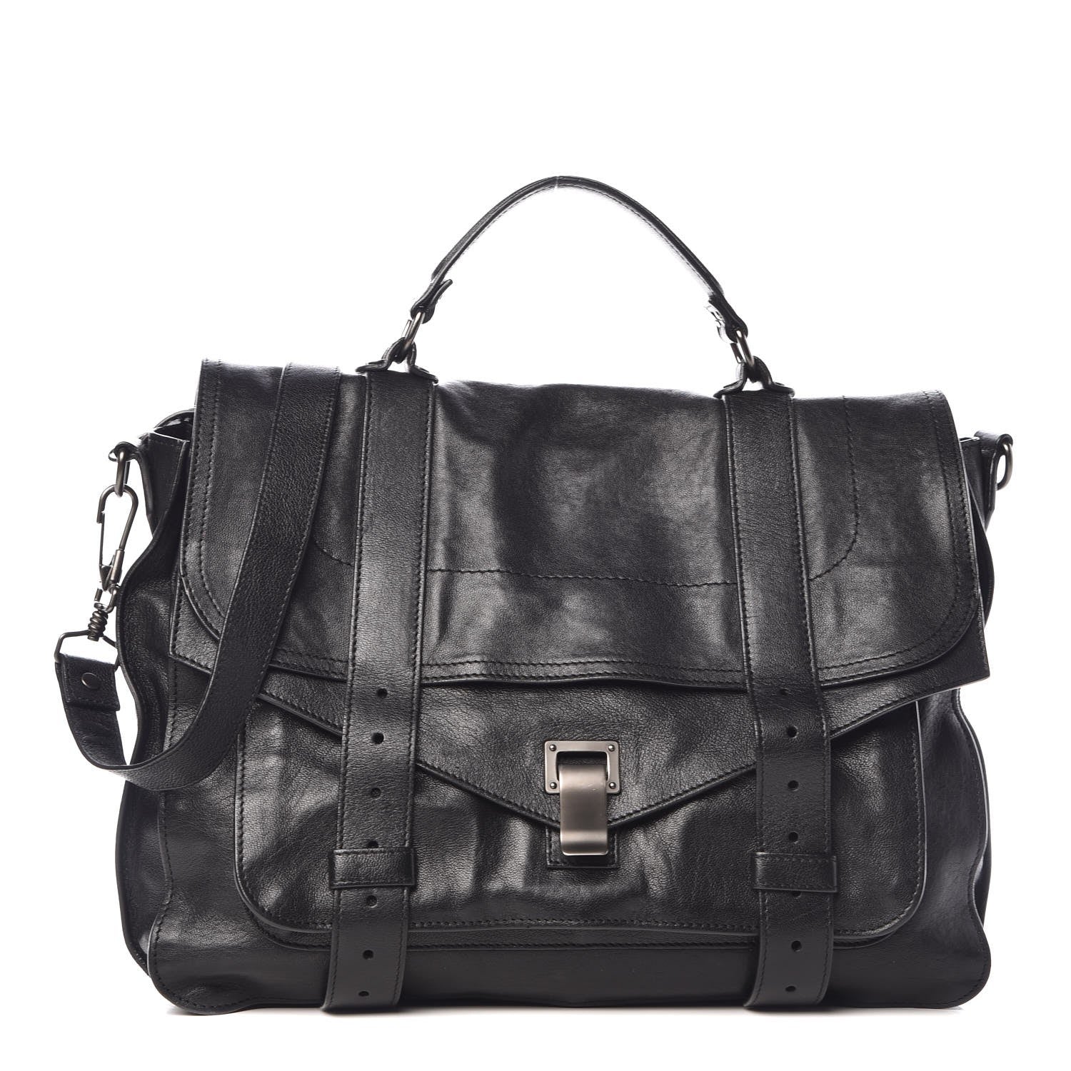 Proenza Schouler Lambskin PS1 Large Satchel Black 1 of 9