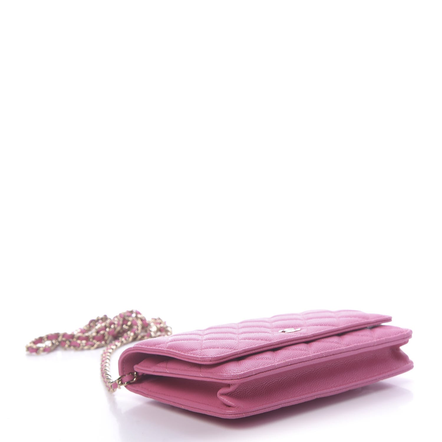 Chanel Caviar Quilted Wallet on Chain WOC Pink 4 of 11