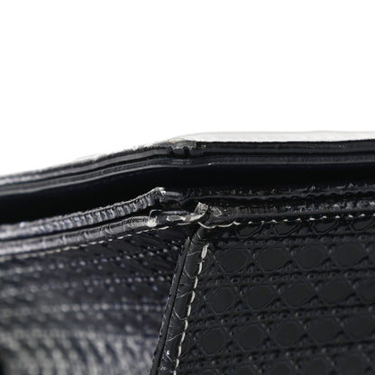 Christian Dior Metallic Patent Micro-Cannage Gradient Medium Diorama Flap Bag Silver Blue 10 of 11