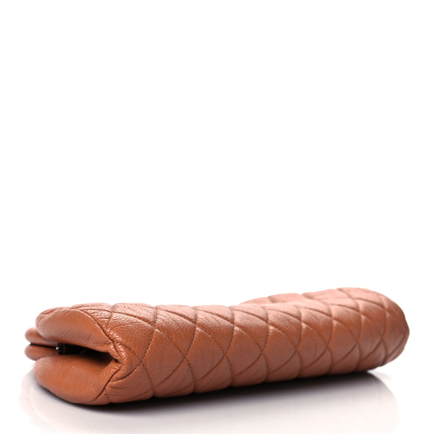 Caviar Quilted Timeless Clutch Light Brown