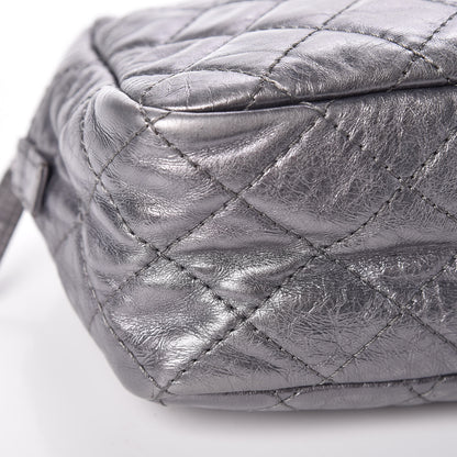 Chanel Metallic Aged Calfskin Quilted Medium Reissue Camera Case Dark Silver 8 of 9