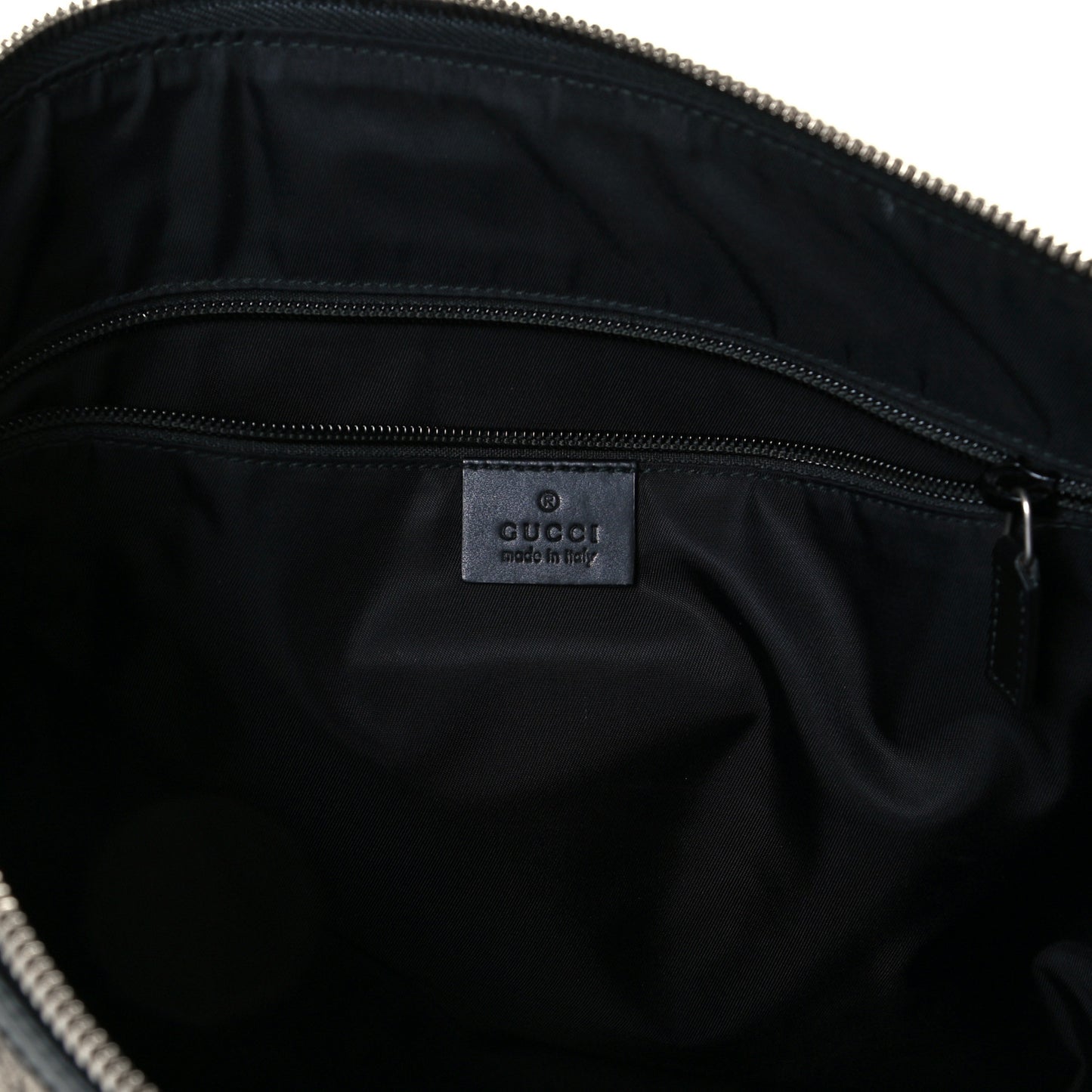 GG Supreme Monogram Calfskin Web Medium Flat Messenger Bag Beige Ebony Black