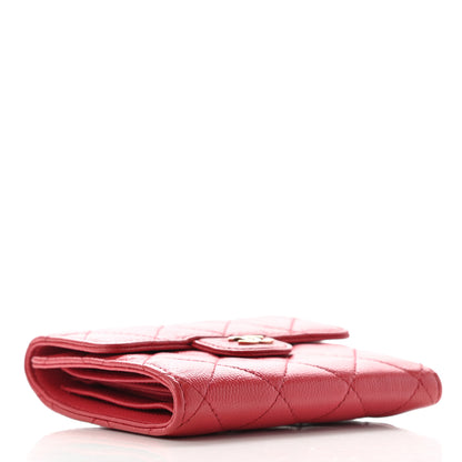 Chanel Caviar Quilted Compact Flap Wallet Red 4 of 9