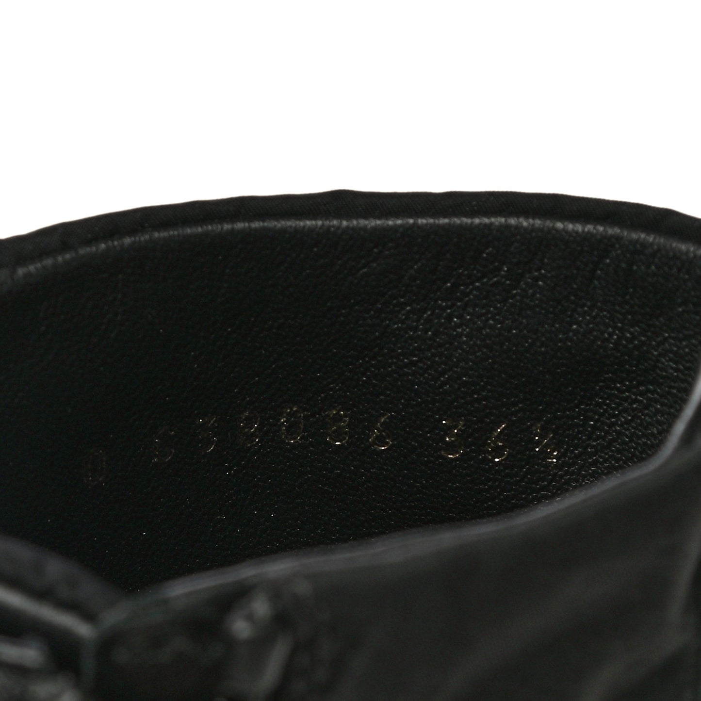 Nylon Suede Patent Calfskin CC Lace Up Boots 36.5 Black
