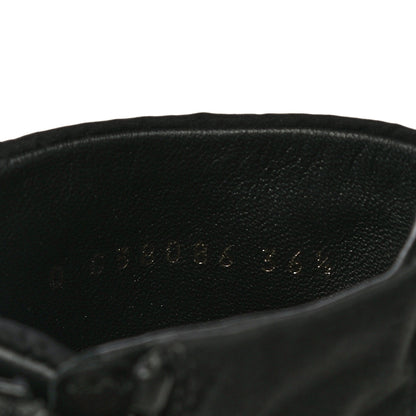 Chanel Nylon Suede Patent Calfskin CC Lace Up Boots 36.5 Black 9 of 13