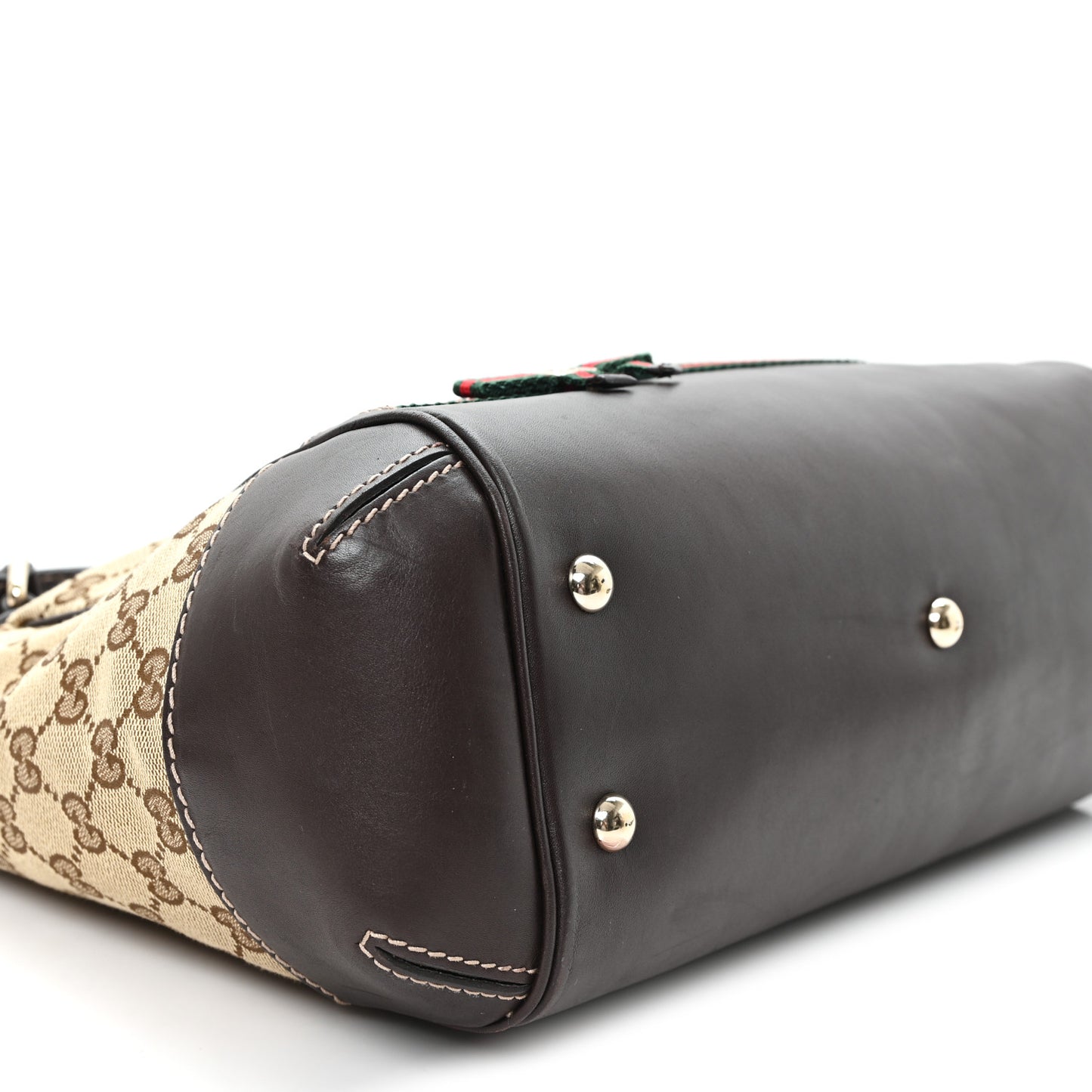 Monogram Web Mayfair Top Handle Satchel Dark Brown