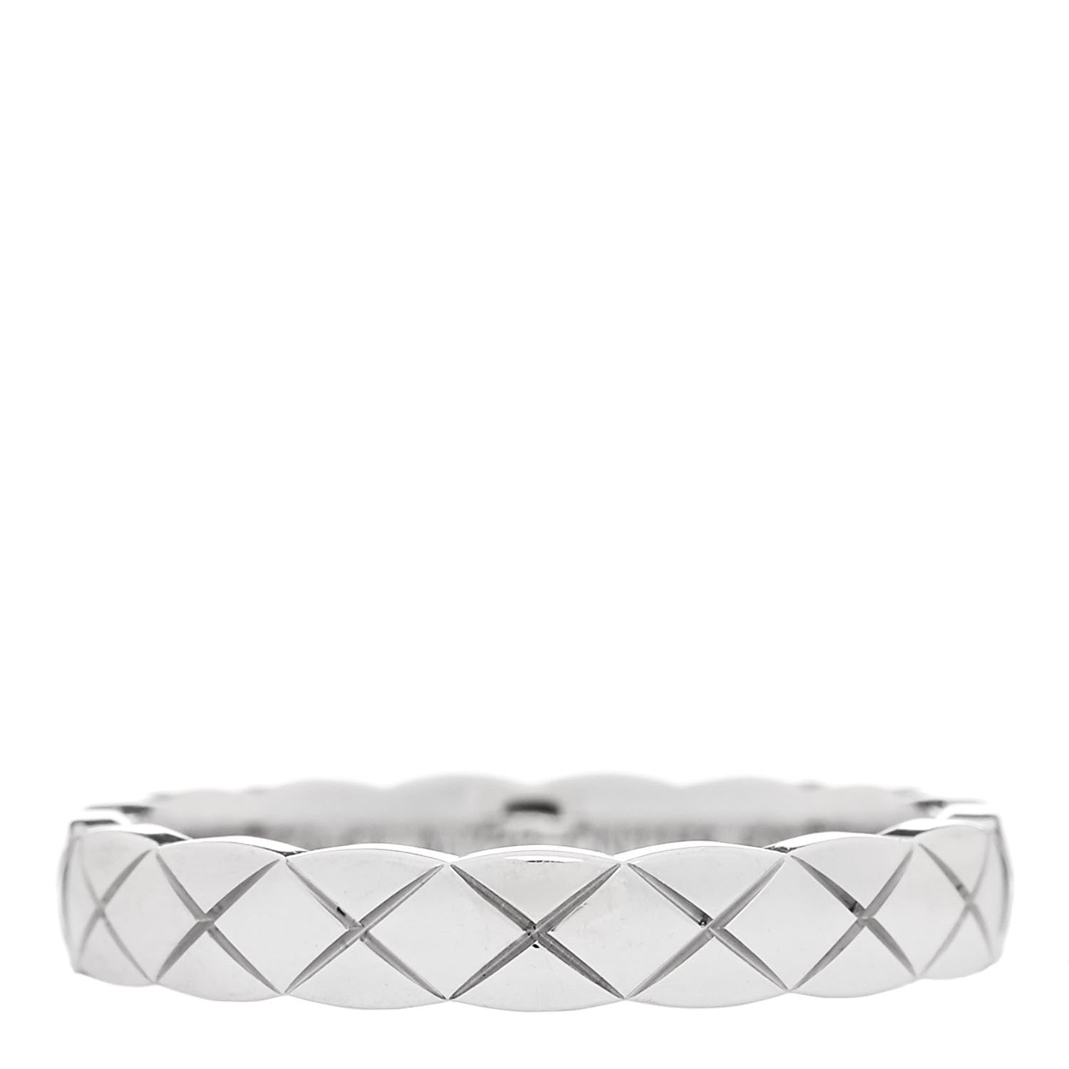 Chanel 18K White Gold Mini Coco Crush Ring 50 5.25 1 of 5