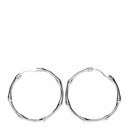 Gucci Sterling Silver Bamboo Hoop Earrings 2 of 6