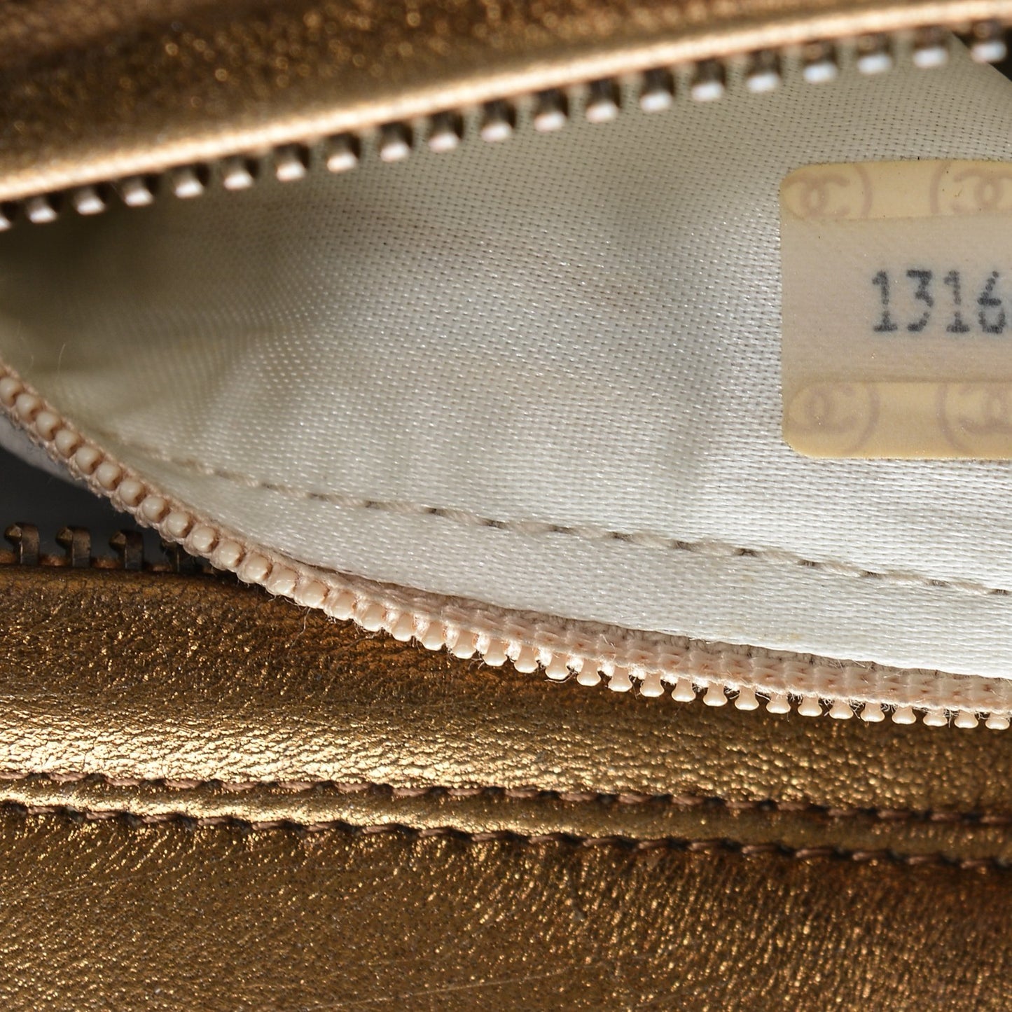 Metallic Lambskin Quilted Tassel Camera Case Bronze