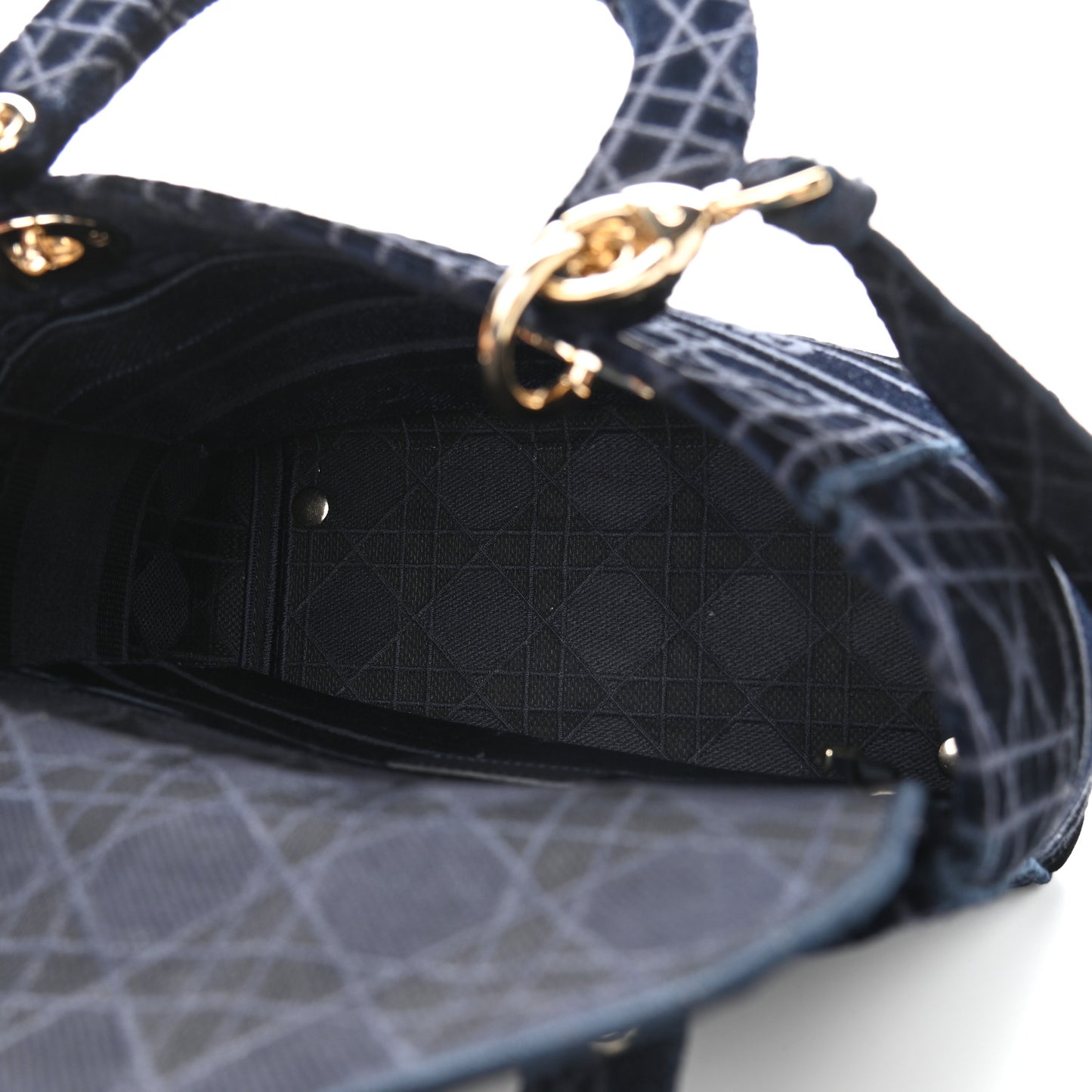 Velvet Cannage Medium Lady D-Lite Blue