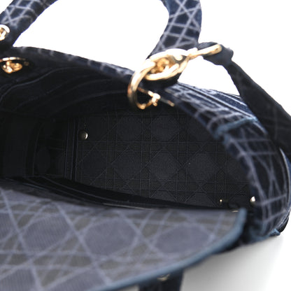 Christian Dior Velvet Cannage Medium Lady D-Lite Blue 5 of 9