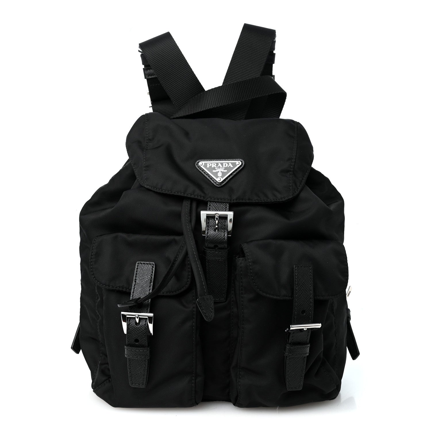 Prada Re-Nylon Vela Saffiano Small Backpack Black 1 of 9
