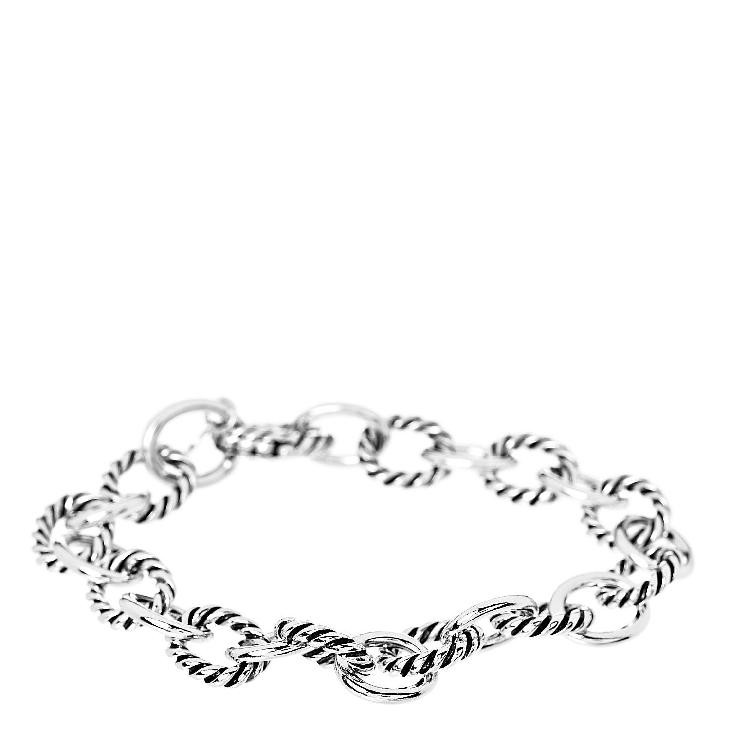 David Yurman Sterling Silver 10mm Medium Oval Link Bracelet 1 of 4