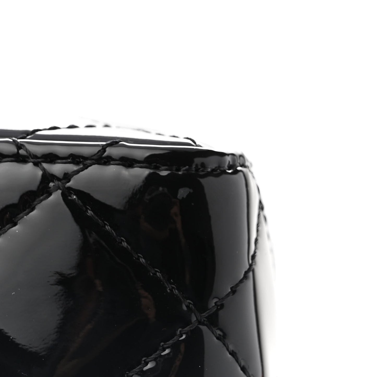 Patent Quilted Small Flap Black