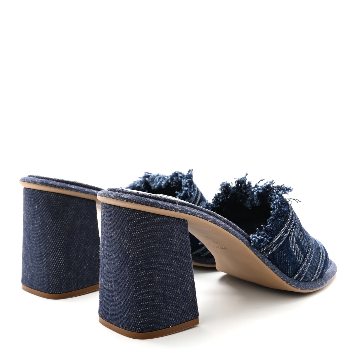 Denim Logo Sandals 39.5 Bleu