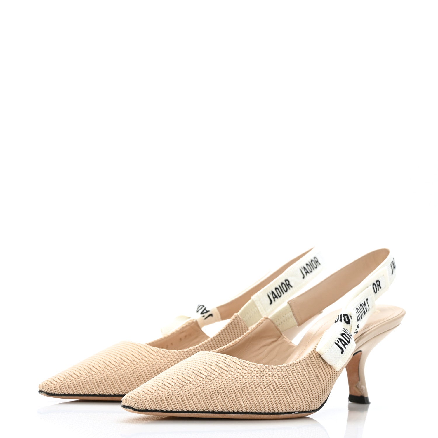 Christian Dior Technical Canvas Ribbon J Adior Slingback 65mm Pumps 37.5 Powder Nude 3 of 10