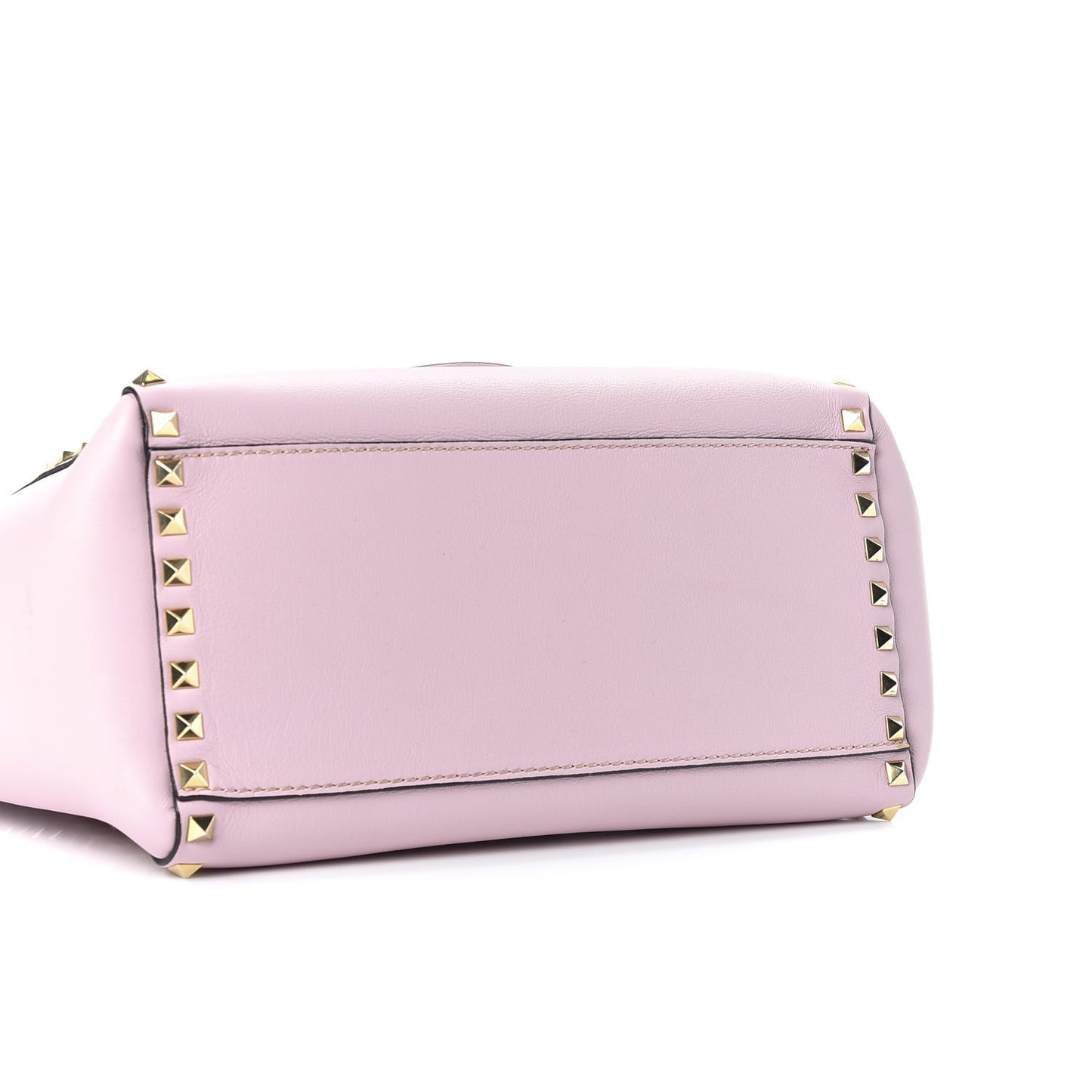 Vitello Rockstud Double Handle Tote Rose