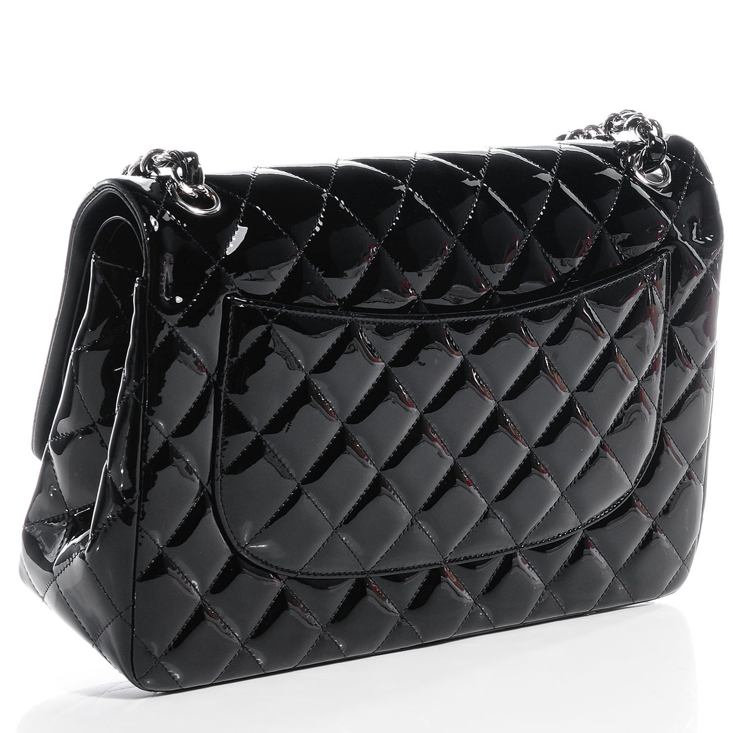 Patent Jumbo Double Flap Black