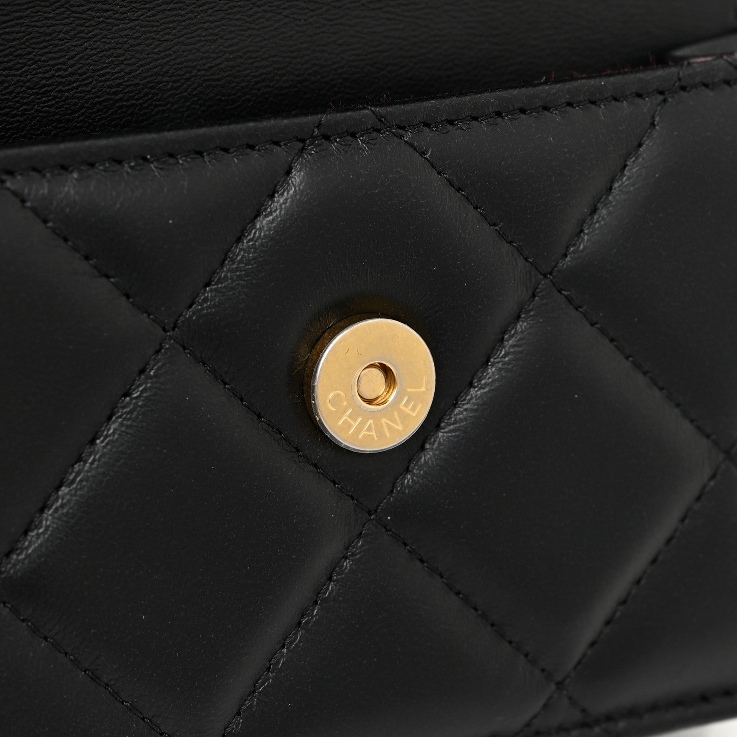 Chanel Lambskin Enamel Quilted Pending CC Flap Belt Bag Black 10 of 11