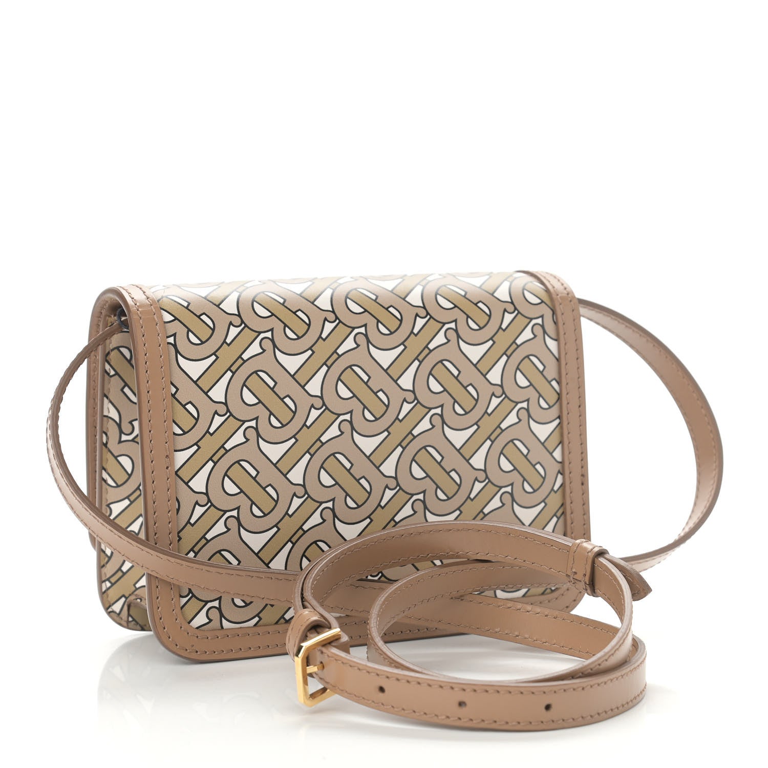 Burberry Calfskin Monogram Mini TB Bag Beige 3 of 15
