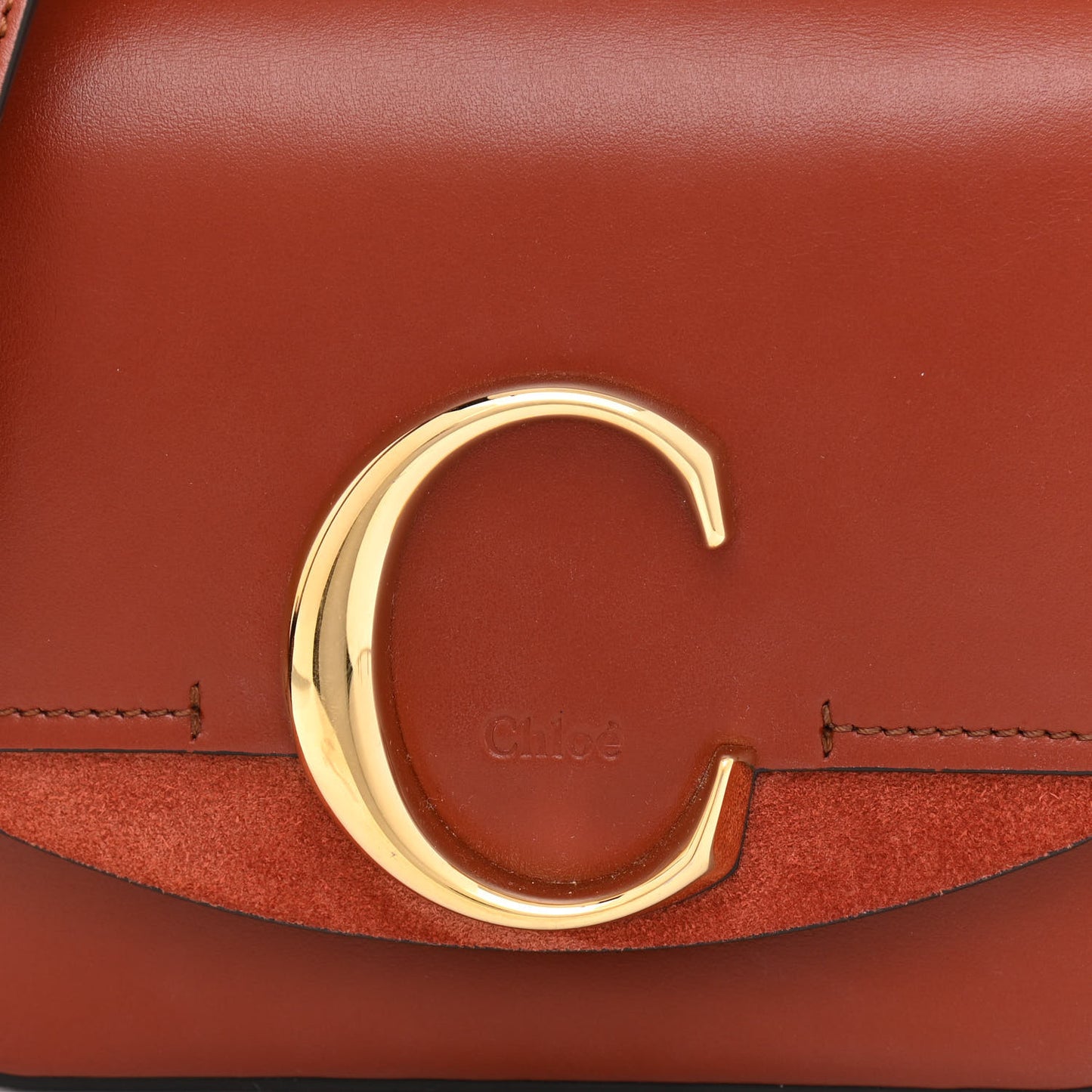 Calfskin Mini C Double Carry Sepia Brown