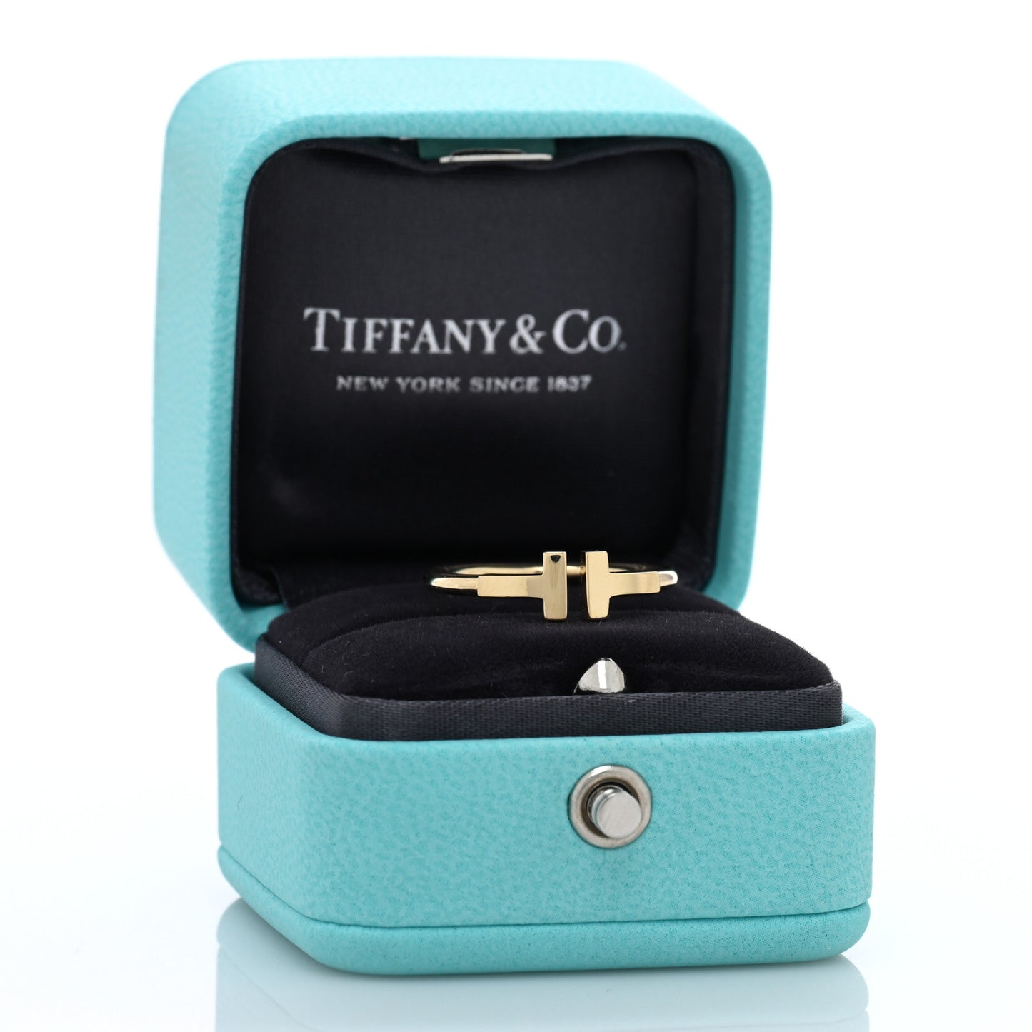 18K Yellow Gold T Square Ring 54 7