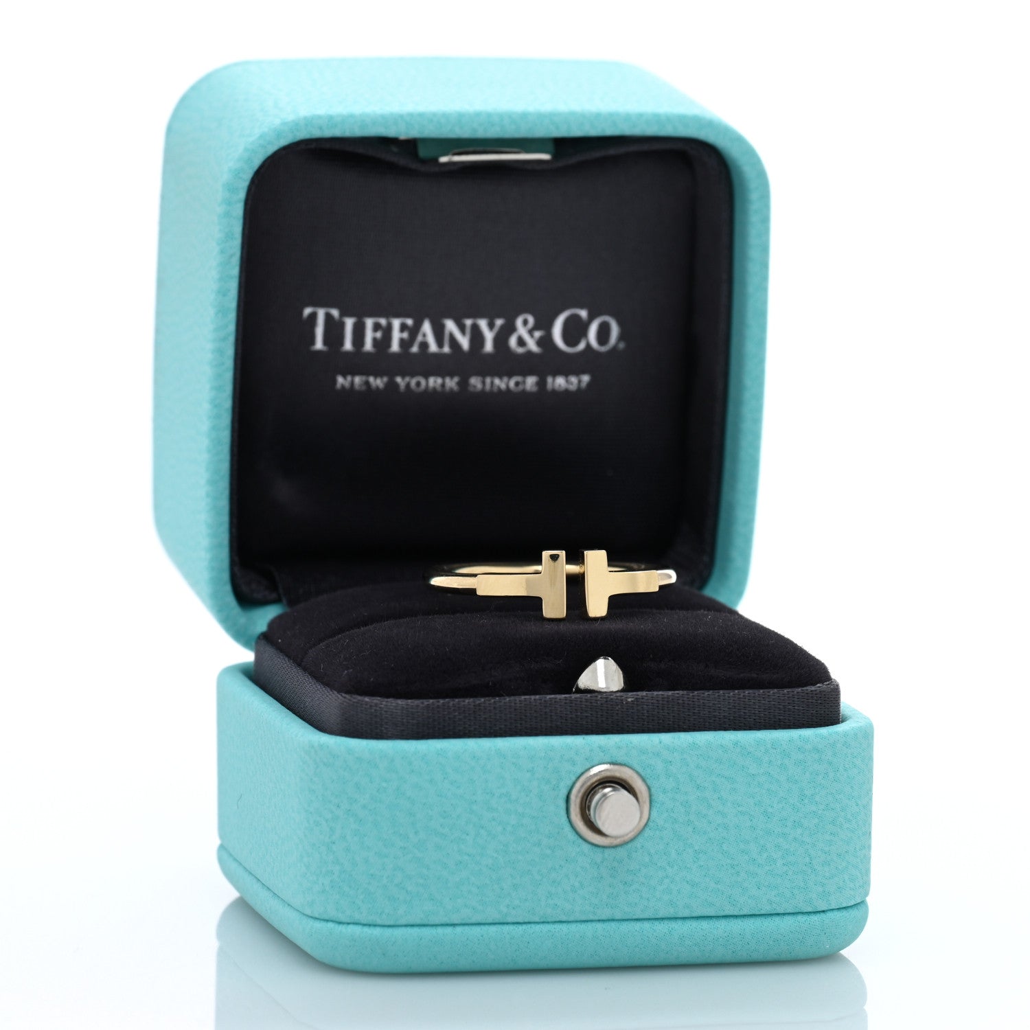 Tiffany 18K Yellow Gold T Square Ring 54 7 5 of 5